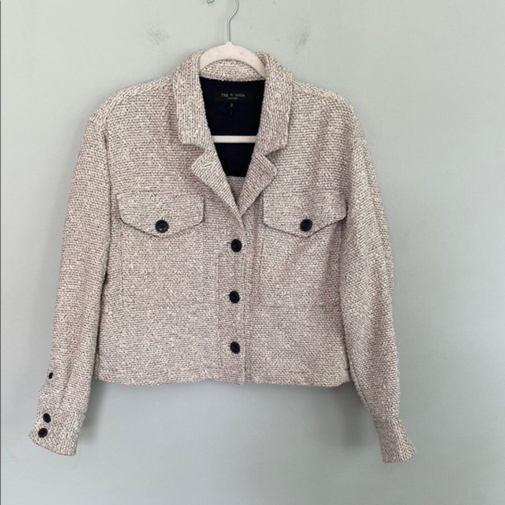 Rag & Bone Women’s Tweed Blazer Jacket Cropped Style Size Small